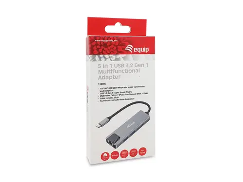 133496 Adaptador multifunción 5 en 1, 2,5 GbE, USB-A x 2, USB-C x 1, USB-C , 100 W USB PD - Imagen 8