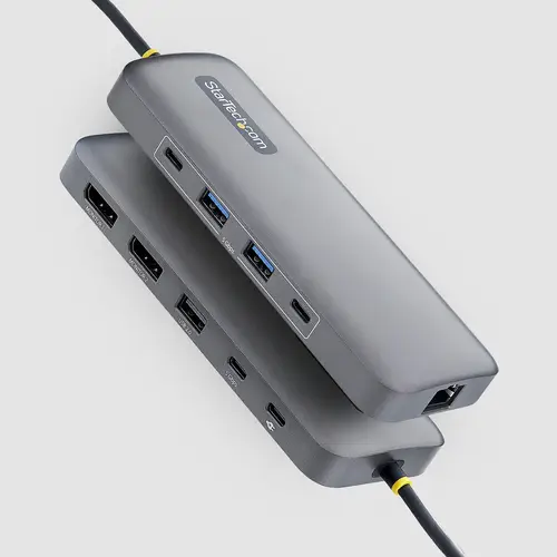 Adaptador Multipuertos USB-C a DP de Dos Pantallas - Mini Dock Tipo C 10 en 1 DisplayPort - PD de Carga de 100W - 2x 4K 60Hz - Hub Ladrón de 5Gbps de 5 Puertos - Red Ethernet GbE - Imagen 2