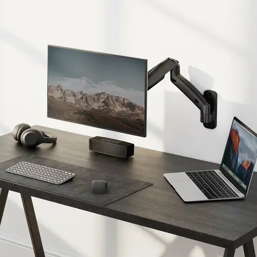 Soporte De Pared Pro Contrapeso Giratorio E Inclinable Para Monitor/tv 9kg (3 Pivotes, 1 Brazo) De 17-32, Negro - Imagen 5