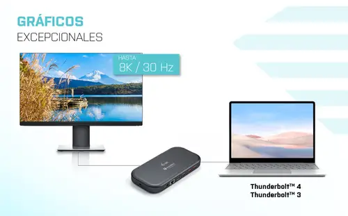 Thunderbolt 3/USB-C Dual 4K Docking Station + USB-C to DisplayPort Cable (1,5 m) + Power Delivery 60W - Imagen 6