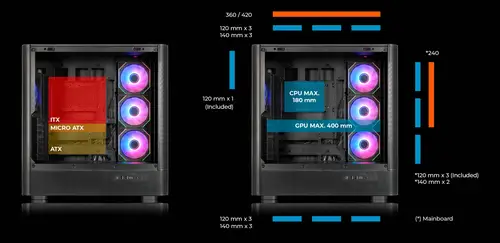 Caja ATX Danube Sava H500 II Air Black - Imagen 5