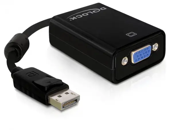61848 adaptador de cable de vídeo 0,125 m VGA (D-Sub) DisplayPort Negro