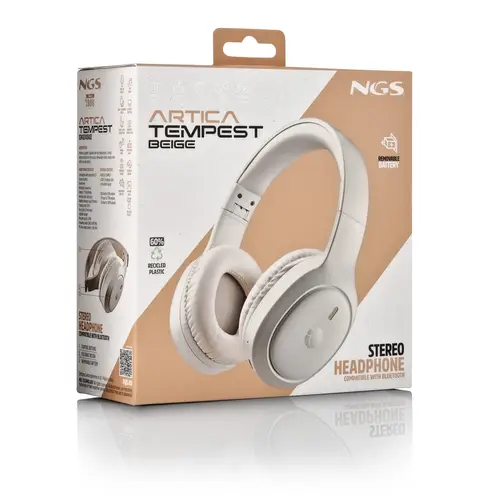 Artica Tempest Beige Auriculares Inalámbrico y alámbrico Diadema Llamadas/Música USB Tipo C Bluetooth - Imagen 6