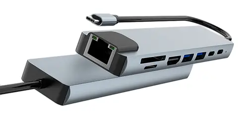 MINIDOCK C81 ALUMINIO USB-C A HDMI 4K/2xUSB-A/PD 100W/USB-C/SD/MICROSD/RJ45 - Imagen 3