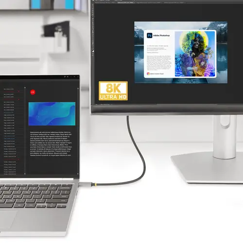 Cable Adaptador de 1m USB-C a HDMI - 8K 60Hz - 4K 144Hz - HDR10 - Cable Conversor de Vídeo USB tipo C a HDMI 2.1 - Modo Alt DP - Compatible con USB4/Thunderbolt 3/4 - Imagen 6