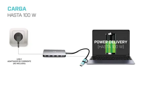 USB 3.0 USB-C/Thunderbolt 3x Display Metal Nano Dock with LAN + Power Delivery 100 W - Imagen 8