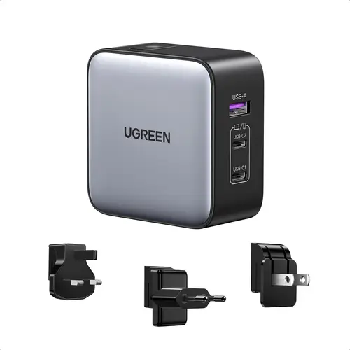 65W Nexode GaN Auriculares, Teléfono móvil, Portátil, Reloj inteligente, Tableta Gris USB Carga rápida Interior - Imagen 2
