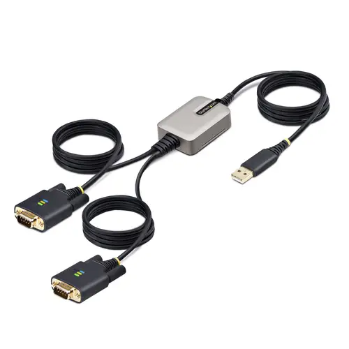 2P6FFC-USB-SERIAL cambiador de género para cable USB-A 2 x DB-9 RS-232 Negro, Gris - Imagen 1
