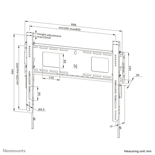 WL30-750BL16 Soporte de pared robusto 42-86" - fijo - bloqueable - instalación rápida - TÜV - Imagen 19