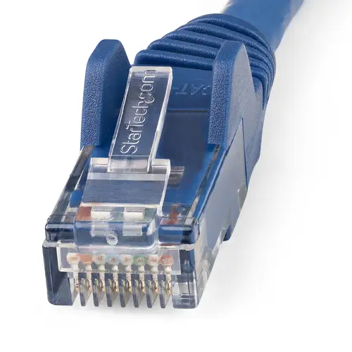 Cable de 7m CAT6 Ethernet - LSZH - Cable de Red RJ45 UTP de 10Gb - 650MHz - PoE de 100W - Latiguillo Snagless con Alivio de Tensión - sin Traba - ETL - Azul - Imagen 2
