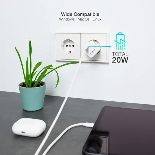 Cargador de Pared USB-C PD20W, Blanco - Imagen 4