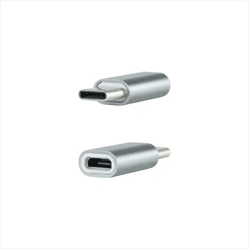 Adaptador USB-C a Micro USB, USB-C/M-Micro B/H, Aluminio, Gris - Imagen 1