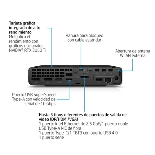 Elite Mini 800 G9 Intel® Core i7 i7-14700 16 GB DDR5-SDRAM 512 GB SSD Windows 11 Pro Mini PC Negro - Imagen 3