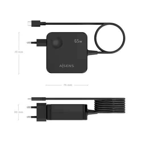 Cargador 65W PD3.0 1xUSB-C 1.5m, Negro - Imagen 4