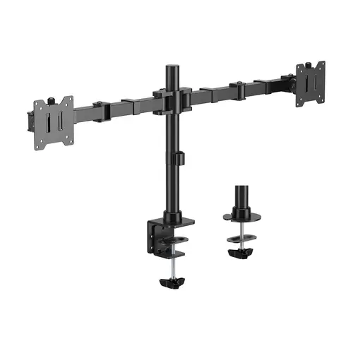 Soporte de Mesa Eco Giratorio e Inclinable para Monitor/TV 20kg (3 Pivotes, 2 Brazos) de 17"-35", Negro - Imagen 1