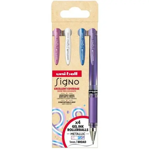 UNIBALL ROLLERBALL SIGNO BROAD UM-153 1.0MM SURTIDO NO.2 SET 4 UD