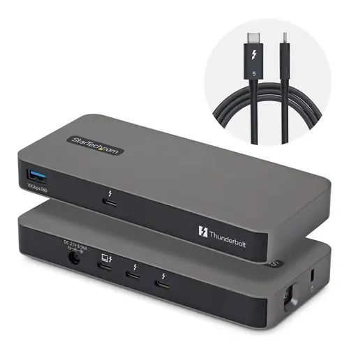 Hub Thunderbolt&trade  5 de 4 Puertos con KVM Thunderbolt Share - 80/120Gbps - Multipantallas 8K - PD 140W - USB-A 10Gbps - TB4 y USB4 - Para MacBook M4 Pro M4 Max M5 - Imagen 1
