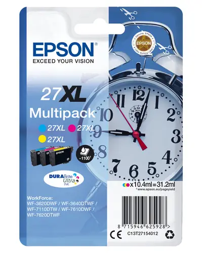 Alarm clock Multipack 3-colour 27XL DURABrite Ultra Ink - Imagen 1