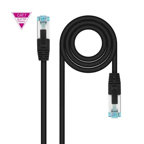 Cable de Red Cat.7 600MHZ LSZH SFTP PIMF AWG26, Negro, 1 m - Imagen 1