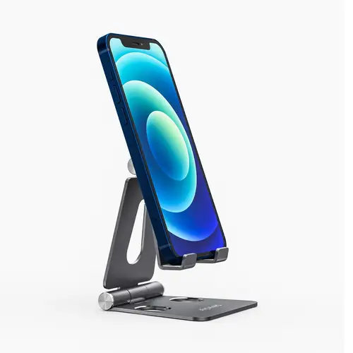 Soporte De Sobremesa Tamaño M Ajustable (2 Pivotes) Para Movil / Tablet, Gris - Imagen 3