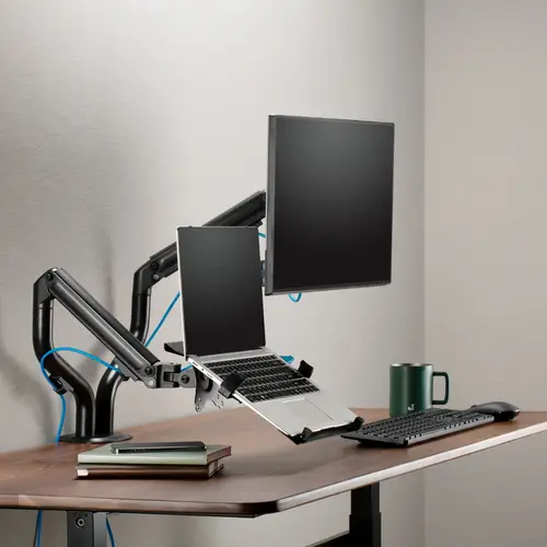 Soporte de Mesa Contrapeso Giratorio e Inclinable para Portatil y Monitor/TV 8Kg de 17-32, Negro - Imagen 3