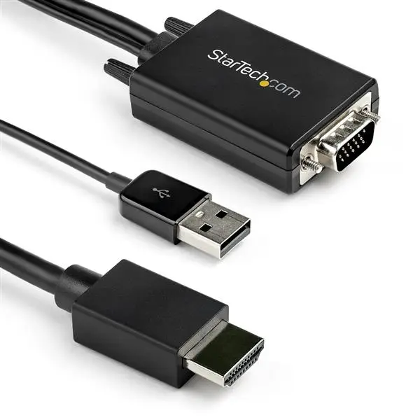 Cable de 2m Adaptador VGA a HDMI - Alimentado por USB - 1080p