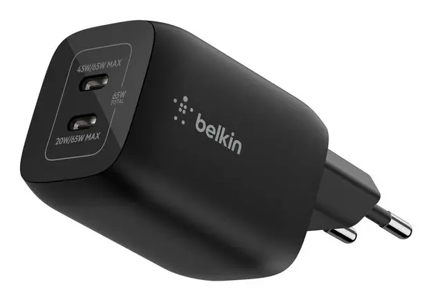 ENA007KQBK cargador de dispositivo móvil Auriculares, Portátil, Consola de juegos portátil, Smartphone Negro Corriente alterna Carga rápida Interior