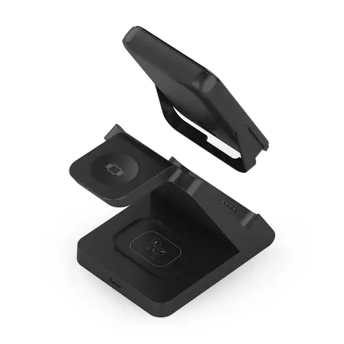 AISENS Cargador Inalambrico USB C 4 en 1 De 15W Para Movil  Apple Watch  Auriculares Con Estuche De Carga  Negro - Imagen 3