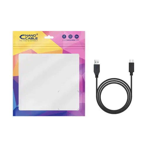 Cable USB 3.1 Gen2 10Gbps 3A, tipo USB-C/M-A/M, negro, 1.5 m - Imagen 4