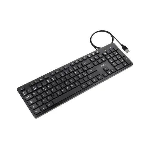 Teclado silencioso USB, 105 teclas, Negro - Imagen 1