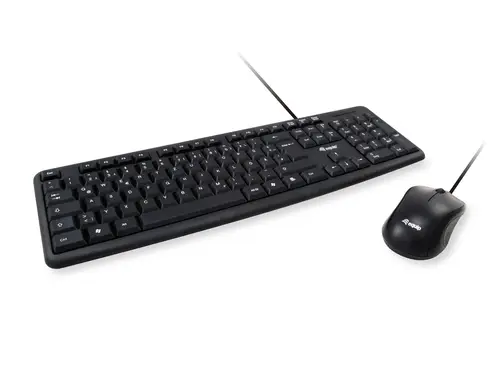 245201 teclado Ratón incluido Oficina USB QWERTY Español Negro - Imagen 1