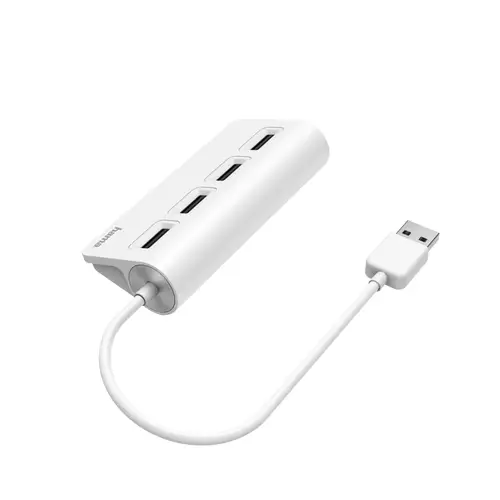 USB HUB con 4 Puertos (Concentrador USB con rápida Transferencia de Datos, Adaptador multipuertos USB. 4 en 1), Color Blanco - Imagen 2