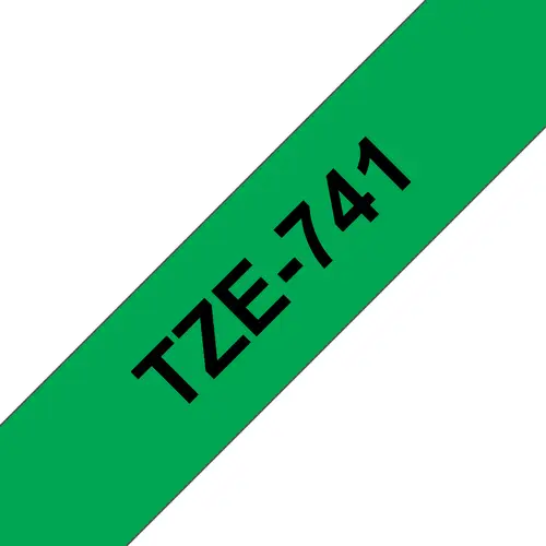 TZE-741 cinta para impresora de etiquetas Negro sobre verde TZ - Imagen 1