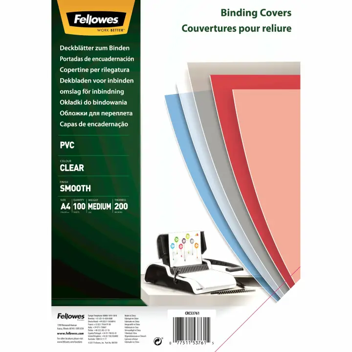 5376102 cubierta A4 PVC Transparente 100 pieza(s) - Imagen 1