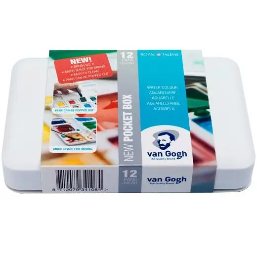 TALENS VAN GOGH SET ESTUCHE DE PINCEL + PALETA + 12 ACUARELAS COL..