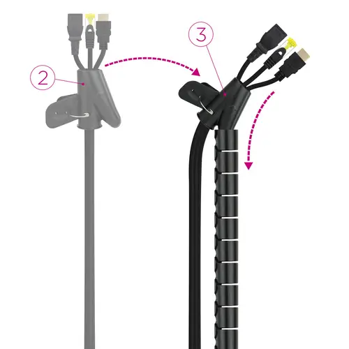 Organizador de Cables Flexible 25 mm, Negro, 3 m - Imagen 3