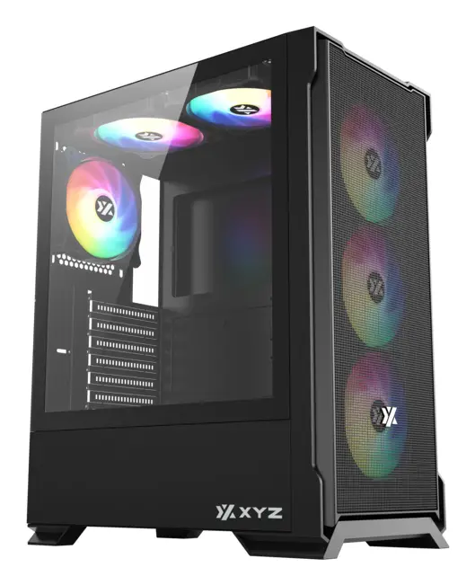 AIRONE 300 X, TORRE GAMING,MESH, ALTO FLUJO AIRE, 6x VENTILADORES, TYPO C, ATX, NEGRA