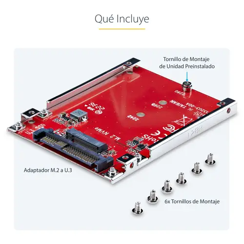 Adaptador M.2 a U.3 para SSDs M.2 NVMe - Conversor Adaptador de Host de Unidad M.2 PCIe a U.3 de 2,5 (SFF-TA-1001) - Cumple con TAA - Imagen 15