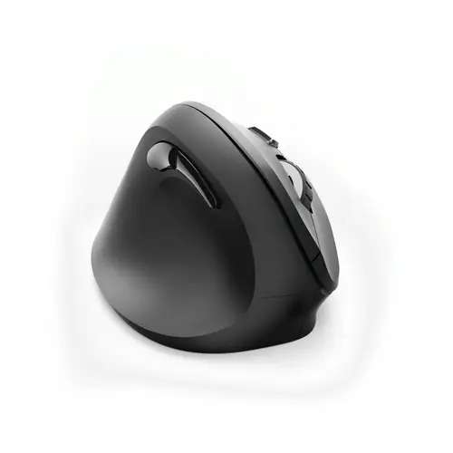 Ratón inalámbrico vertical ergonómico para zurdos "EMW-500L", 6 botones, negro - Imagen 1