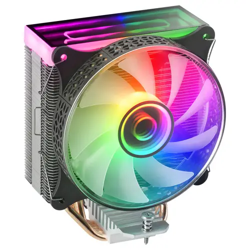 MCPU-VR Negro, Disipador CPU, Doble Espejo Infinito ARGB, 4 Heatpipes HCT, TDP 180W, Ventilador Ultra-silencioso PWM 12cm - Imagen 1
