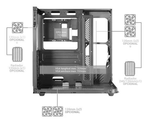 MC-INFINIOLITE Midi Tower Negro - Imagen 5