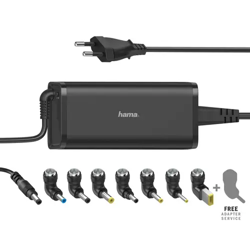 Cargador universal portátil con 8 adaptadores de 15-19V/90W, Color negro - Imagen 1
