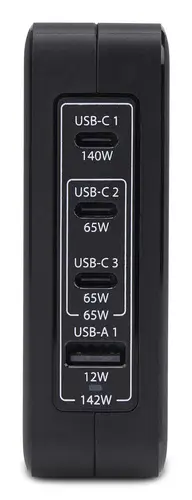 Cargador USB-C/USB-A de Pared GaN PD de 140W - 3x USB-C/1x USB-A - Cargador Internacional para Portátil MacBook/Dell XPS/Inspiron - Cargador USB Tipo C PD 3.1 - Imagen 4