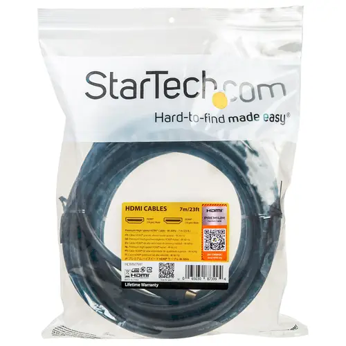 Cable de 7m HDMI 2.0 Certificado Premium con Ethernet - HDMI de Alta Velocidad Ultra HD de 4K a 60Hz HDR10 - para Monitores o TV UHD - Imagen 3