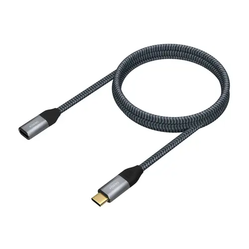 Cable USB 3.2 Gen2X2 Aluminio 20Gbps 5A 100W, Tipo USB-C/M-USB-C/H, Gris, 1.0M - Imagen 2