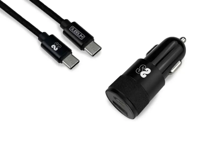 SUBCHG-5CPD11 cargador de dispositivo móvil Smartphone Negro Encendedor de cigarrillos, USB Carga rápida Auto