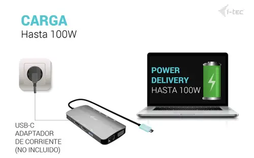 USB-C Metal Nano 3x Display (DP, HDMI and VGA) Docking Station + Power Delivery 100 W - Imagen 10