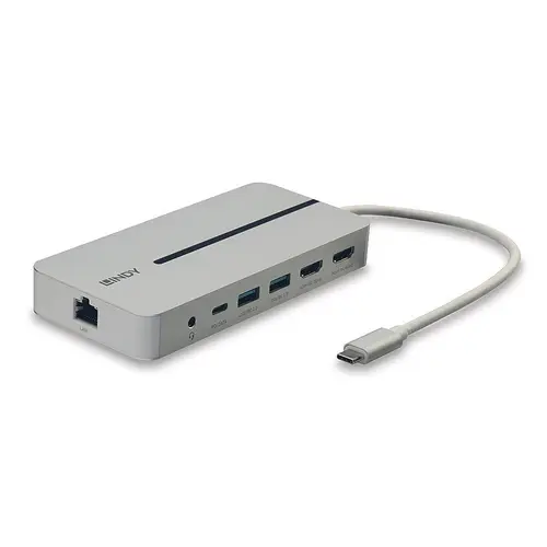 43360 base para portátil y replicador de puertos Alámbrico USB 3.2 Gen 1 (3.1 Gen 1) Type-C Plata, Blanco - Imagen 2