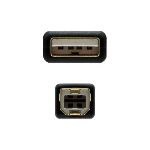 CABLE USB 2.0 IMPRESORA HQ CON FERRITA, TIPO A/M-B/M, NEGRO, 5.0 M - Imagen 3