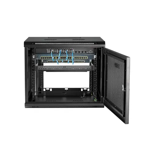 Armario Rack de Pared para Servidores 9U 19"2 Columnas y Estante 1U - Rack de Servidores de Montaje en Pared - Rack Ventilado para Equipo de Red - Imagen 6